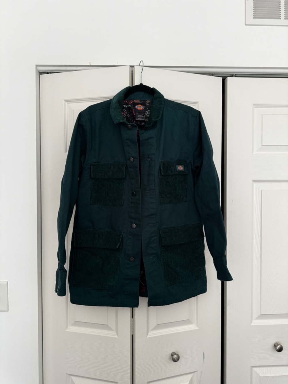 Dickies Men's Forest Green Field Jacket with Corduroy Pockets